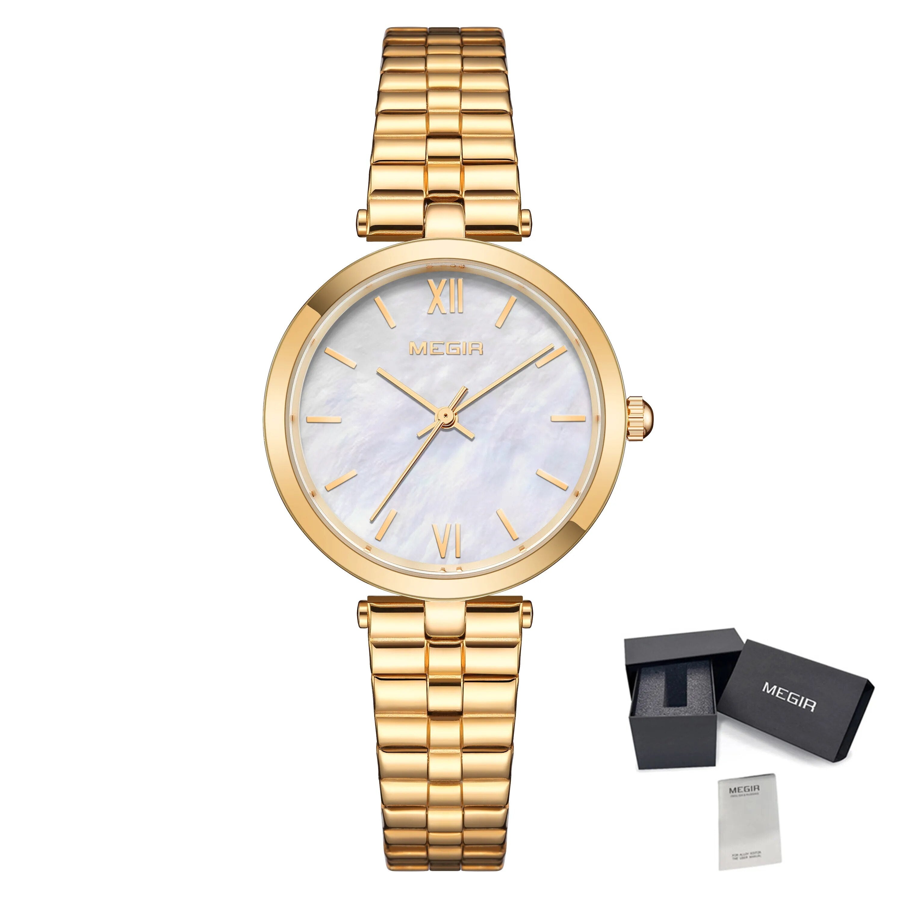 MEGIR Ladies Bracelet Watches Fashion Luxury Women's Casual Wrist Watch Steel Quartz Watch Dress Female Clock Reloj Mujer 85112-14