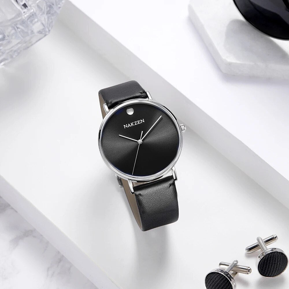 NAKZEN 2020 New Men's Watches Top Brand Luxury Quartz Watch Men Leather Waterproof Cool Watch Man Clocks Relogio Masculino 4105-3