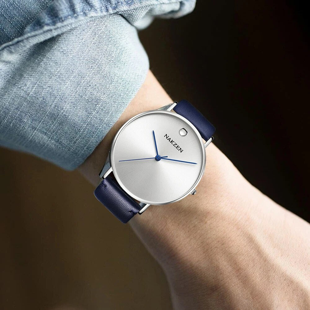 NAKZEN 2020 New Men's Watches Top Brand Luxury Quartz Watch Men Leather Waterproof Cool Watch Man Clocks Relogio Masculino 4105-4