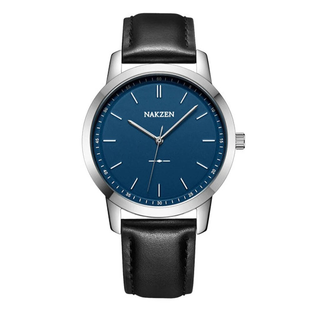 NAKZEN Fashion Male Quartz Watches Leather Watchband Business Wrist watch Waterproof Sport Men Watch Clock Relogio Masculino 4052-2