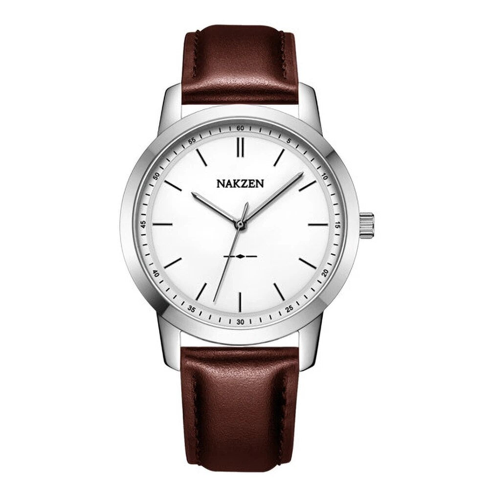 NAKZEN Fashion Male Quartz Watches Leather Watchband Business Wrist watch Waterproof Sport Men Watch Clock Relogio Masculino 4052-1