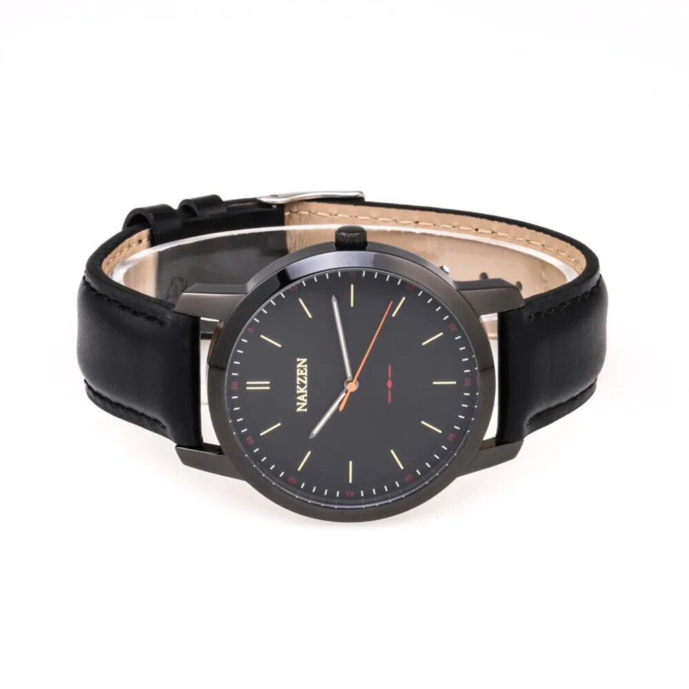 NAKZEN Fashion Male Quartz Watches Leather Watchband Business Wrist watch Waterproof Sport Men Watch Clock Relogio Masculino 4052-3