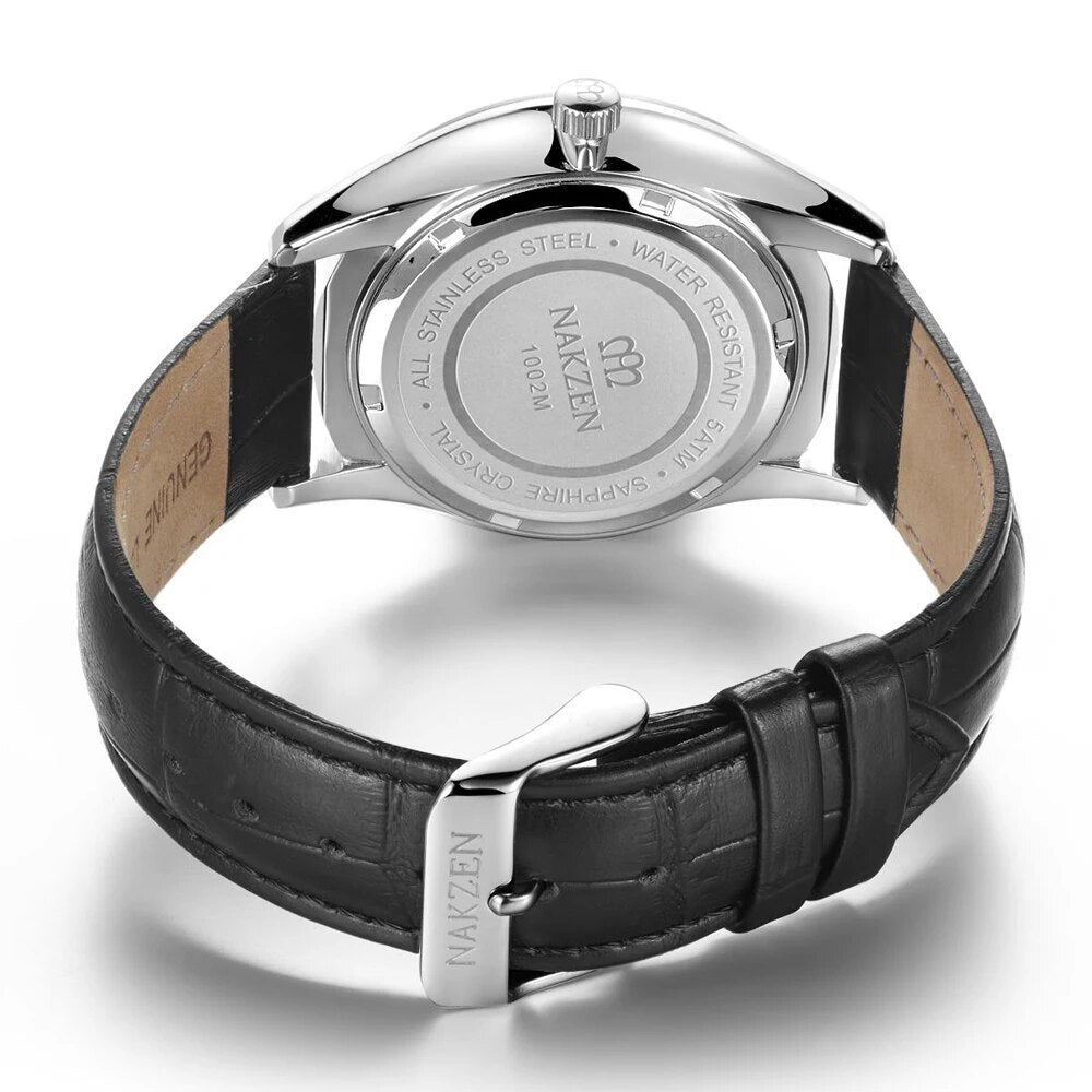 NAKZEN 2020 New Men's Watches Top Brand Luxury Quartz Watch Men Leather Waterproof Military Watch Man Clocks Relogio Masculino 1002-4