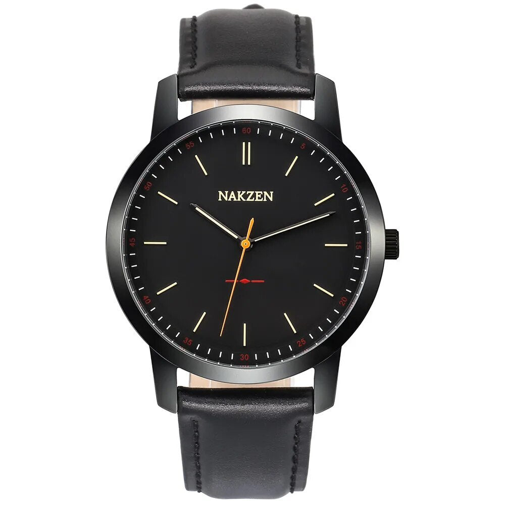 NAKZEN Fashion Male Quartz Watches Leather Watchband Business Wrist watch Waterproof Sport Men Watch Clock Relogio Masculino 4052-6