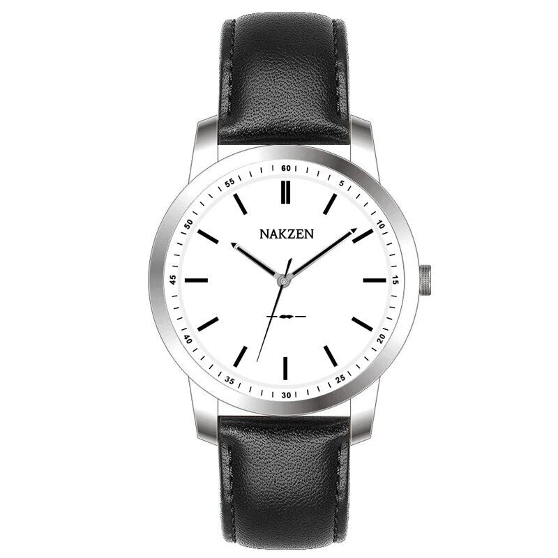 NAKZEN Fashion Male Quartz Watches Leather Watchband Business Wrist watch Waterproof Sport Men Watch Clock Relogio Masculino 4052-8