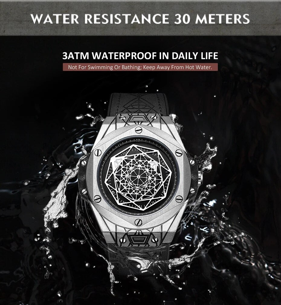 RUIMAS Men's Watches Fashion Sport Quartz Watch for Men Reloj Hombre Leather Belt Wrist Watch Waterproof Casual Clock 533-5