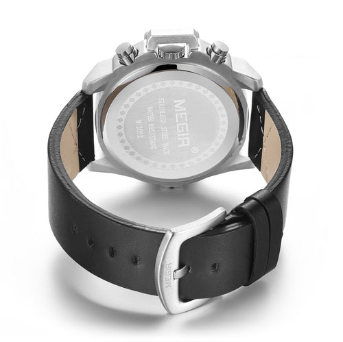 MEGIR Fashion Men Watches Leather Strap Sport Watch Chronograph Waterproof Quartz Wristwatch Clock Relogio Masculino 2052-10