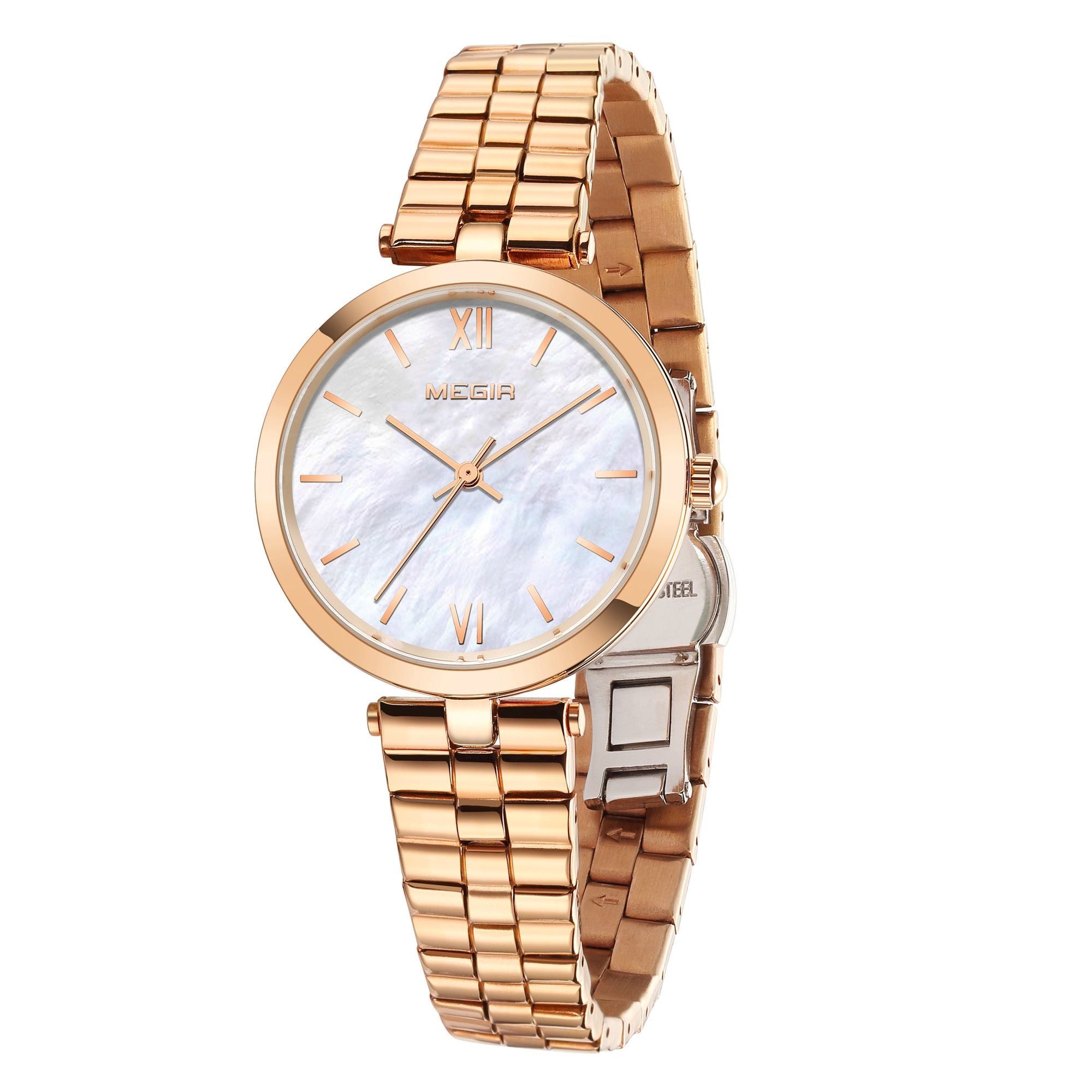 MEGIR Ladies Bracelet Watches Fashion Luxury Women's Casual Wrist Watch Steel Quartz Watch Dress Female Clock Reloj Mujer 85112-8