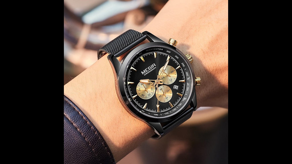 MEGIR Fashion Watch for Men Top Luxury Big Dial Business Quartz Watches Waterproof Steel Wrist Watch Clock Relogio Masculino 2153-20