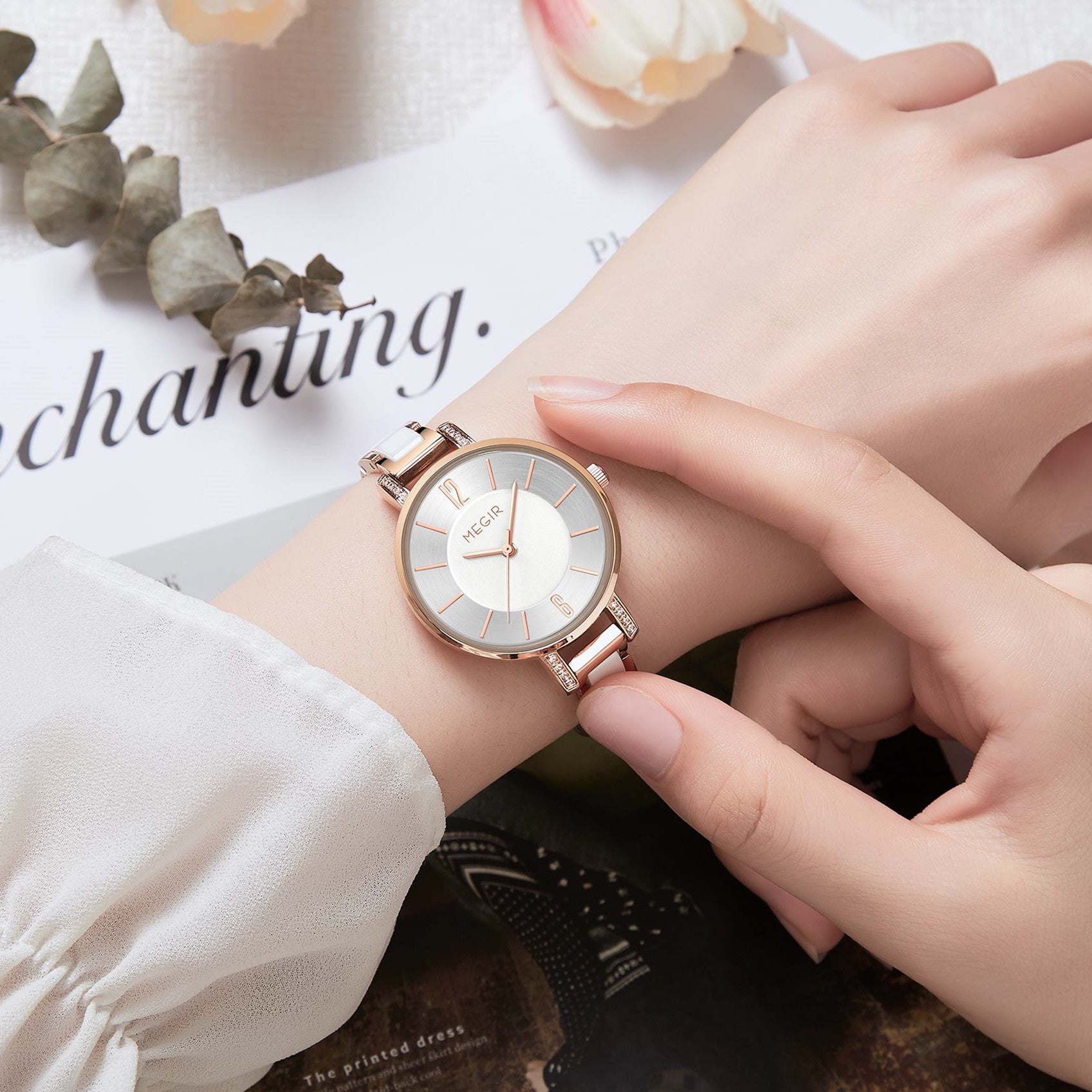 MEGIR Japan Quartz Watch for Women Fashion Brand Casual Wristwatch Clock Waterproof Sport Ladies Dress Wrist Watch Montres Femme 7016-1