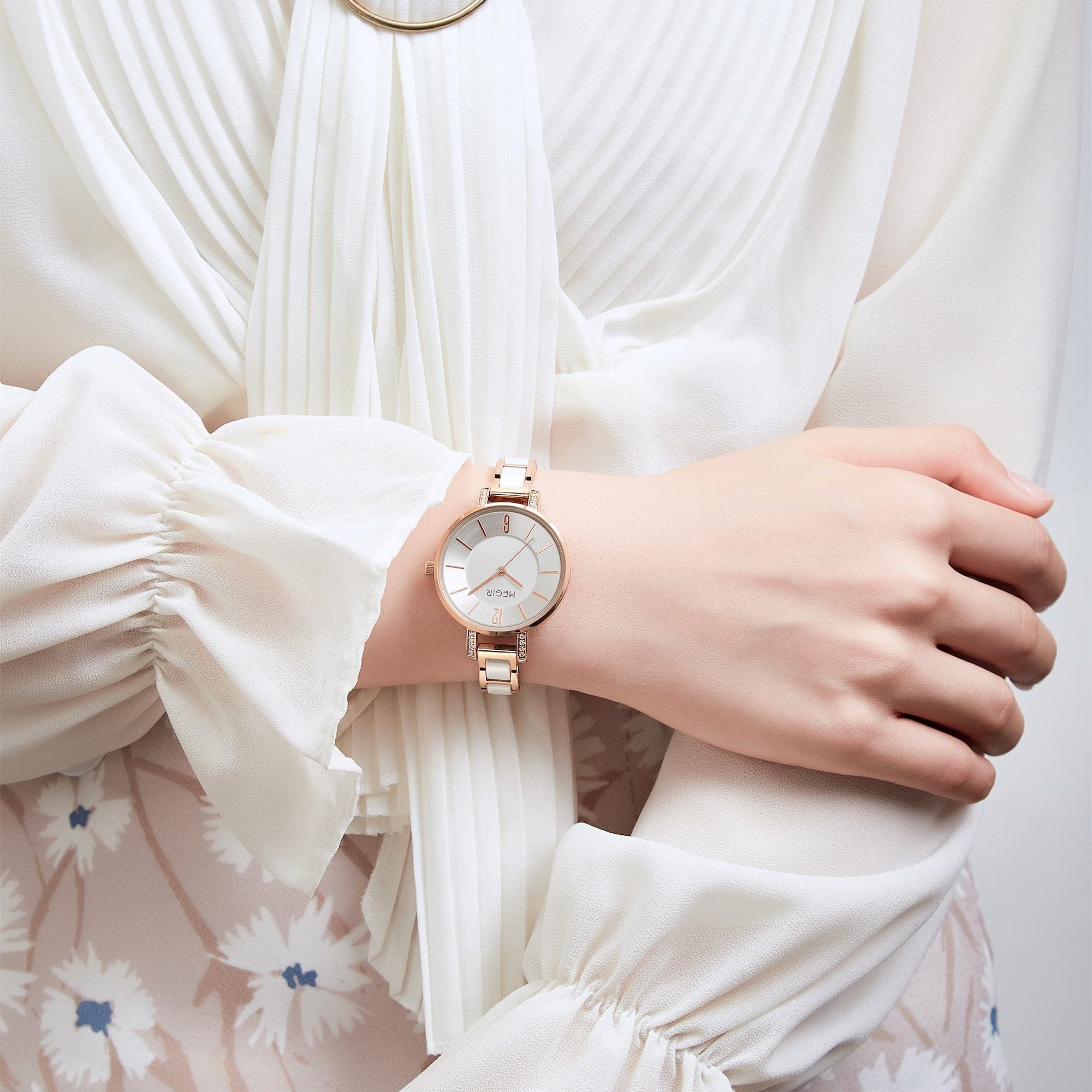 MEGIR Japan Quartz Watch for Women Fashion Brand Casual Wristwatch Clock Waterproof Sport Ladies Dress Wrist Watch Montres Femme 7016-2