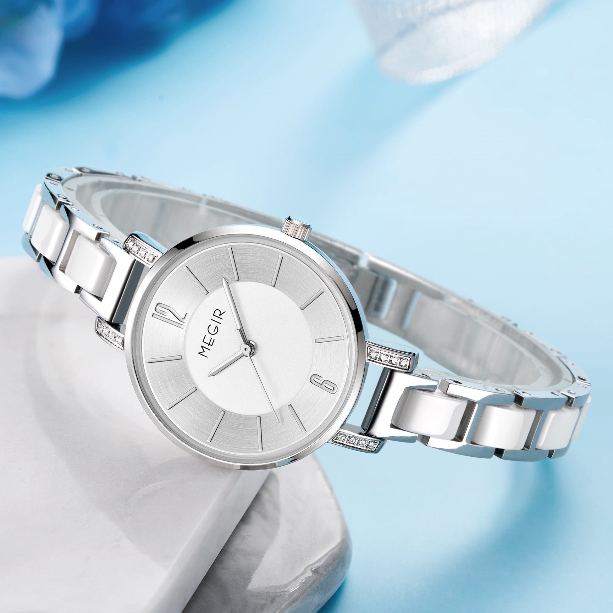 MEGIR Japan Quartz Watch for Women Fashion Brand Casual Wristwatch Clock Waterproof Sport Ladies Dress Wrist Watch Montres Femme 7016-6