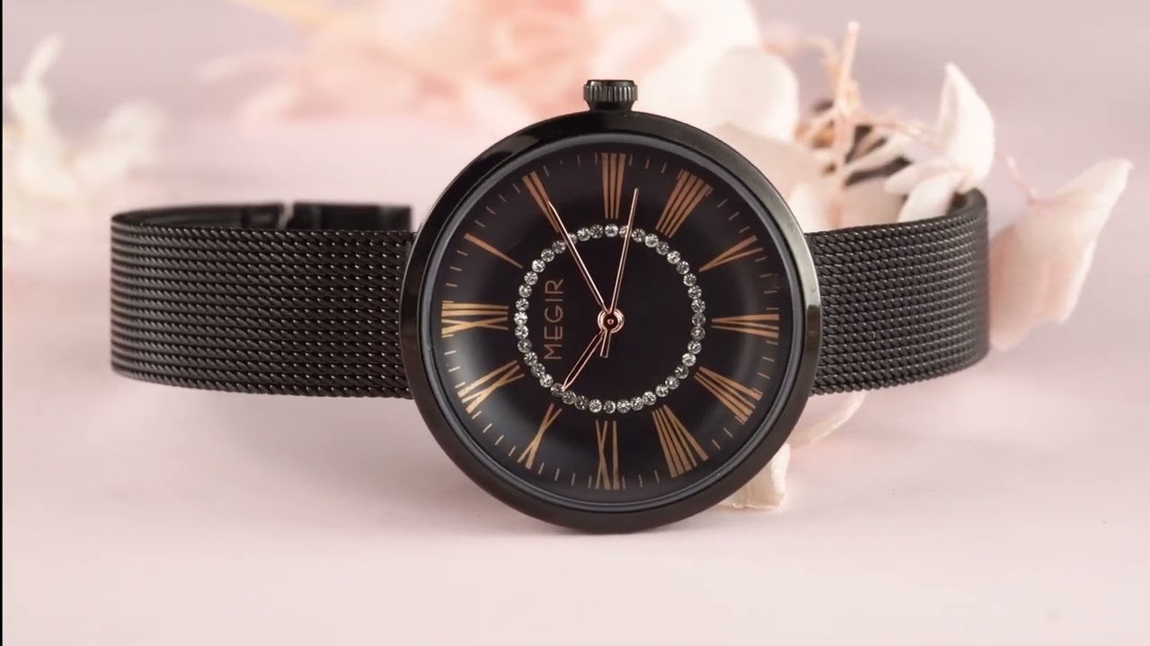 MEGIR Luxury Women Watches Fashion Quartz Watch Ladies Clock Stainless Steel Waterproof Female Watch Relogio Feminino 7014-10