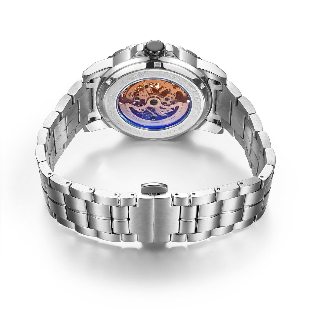 RUIMAS Men Mechanical Watch Luxury Automatic Stainless Steel Bracelet Wristwatches 5ATM Waterproof Clock Relogio Masculino 6784-12