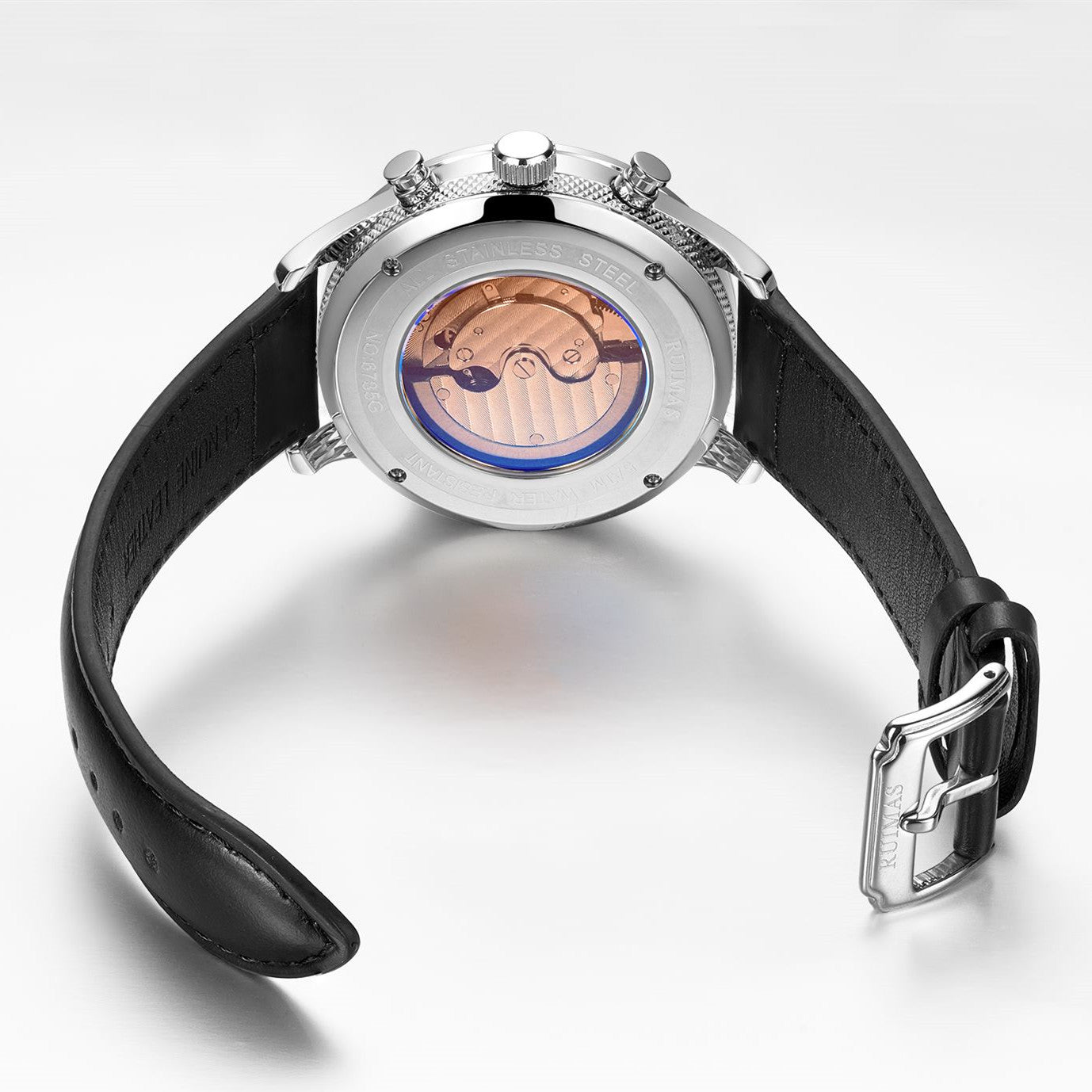 RUIMAS Luxury Casual Sport Watch for Men's Automatic Mechanical Watches Leather Luminous Man Clock Wrist Watch Chronograph 6785-10