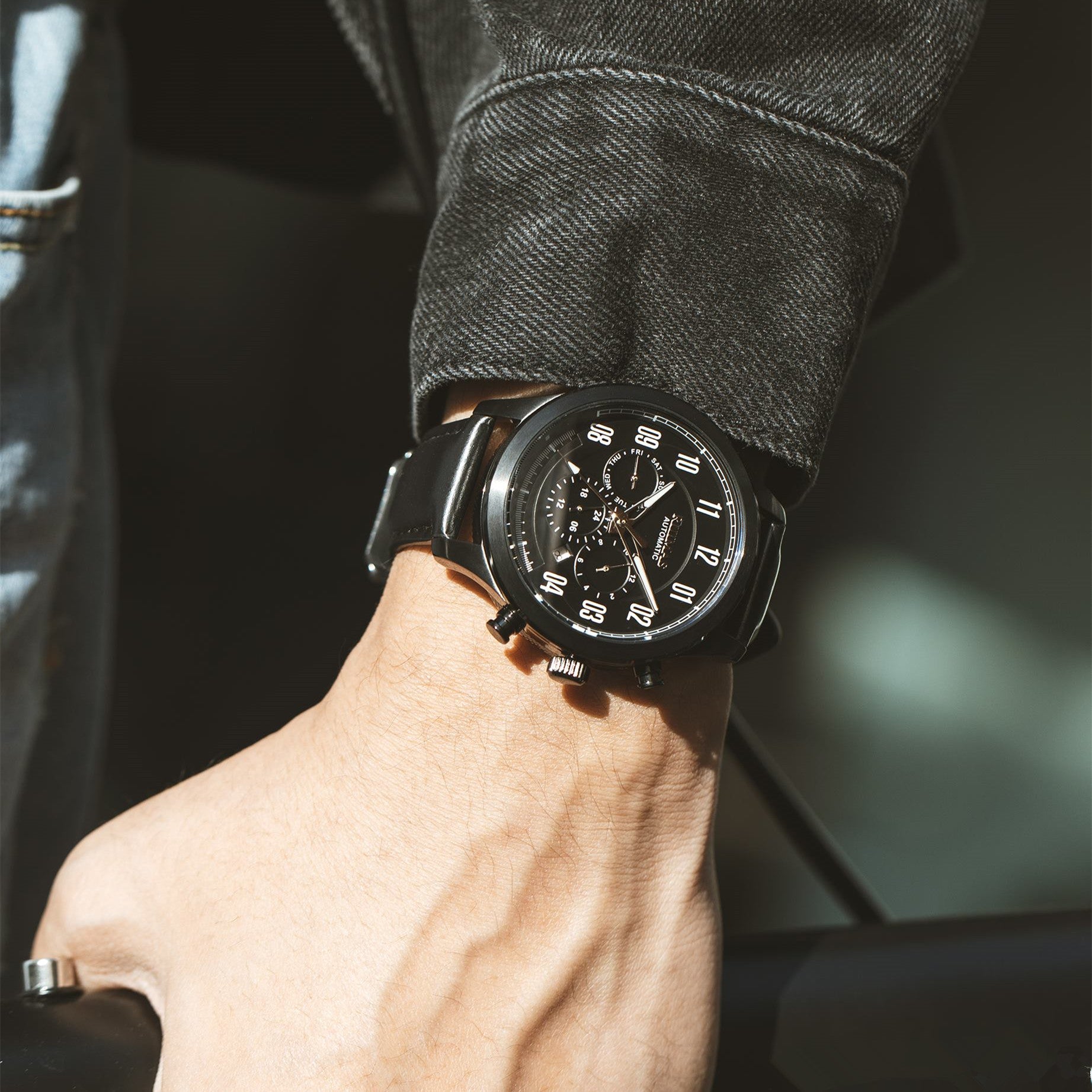 RUIMAS Luxury Casual Sport Watch for Men's Automatic Mechanical Watches Leather Luminous Man Clock Wrist Watch Chronograph 6785-2