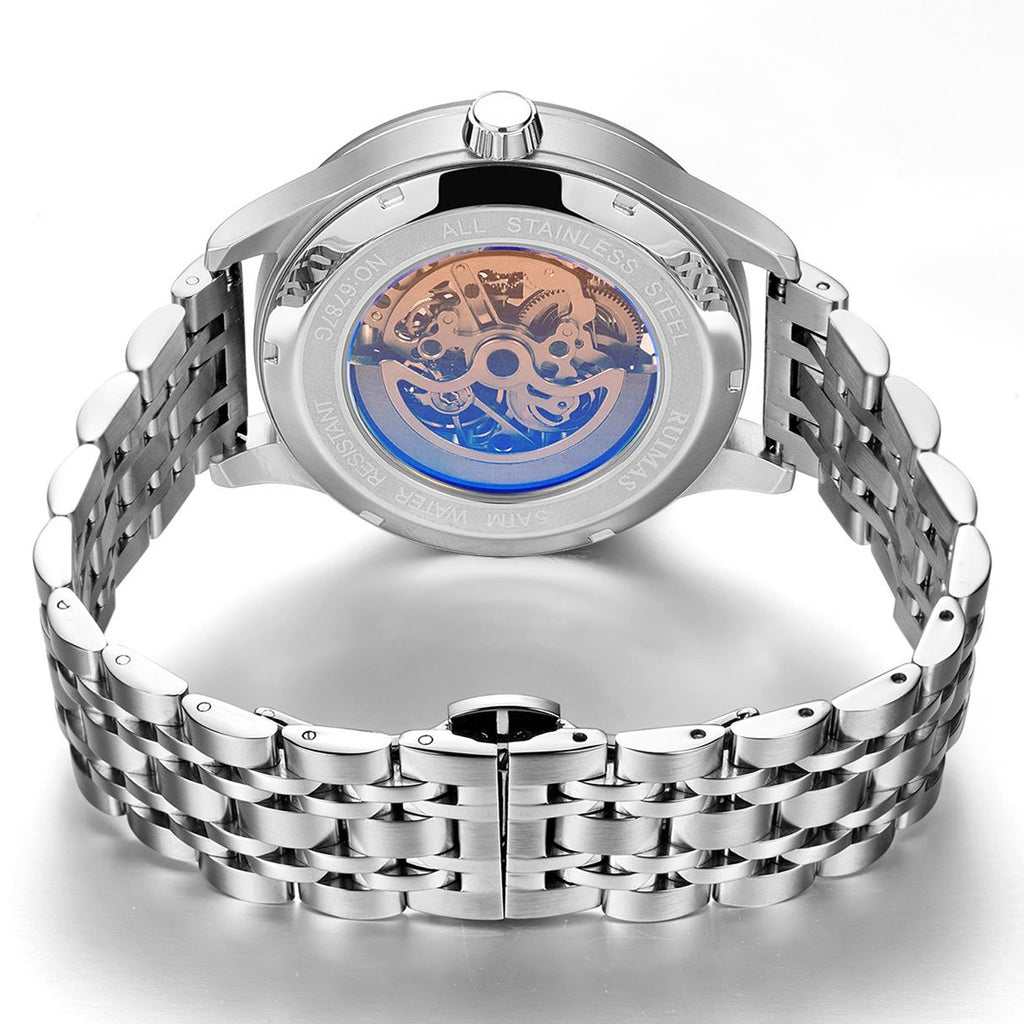 RUIMAS Watches for Men Top Brand Luxury Mechanical Chronograph Clock Stainless Steel Casual Wrist Watch Man Business Watch 6787-11