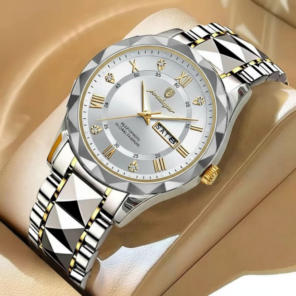 POEDAGAR Diamond Cut Watch for Men (Model 615)